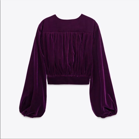Zara Velvet Knotted Top - Picture 2 of 6